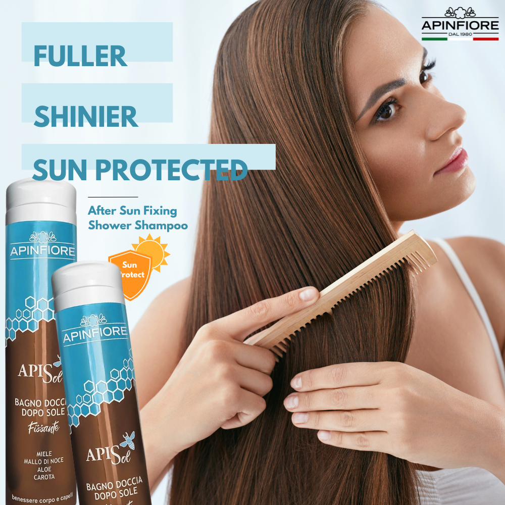 After-Sun 2-in-1 Shampoo & Shower Gel – Hair & Body Cleanser with Carrot, Honey, Aloe Vera & Walnut Oil – 250ml