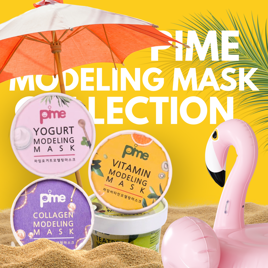 PIME Modelling Mask Gift Set – Infused with Vitamin C, Tea Tree, Yogurt & Collagen | Korean Skincare for Brightening, Firming & Hydration – 4 x 25g