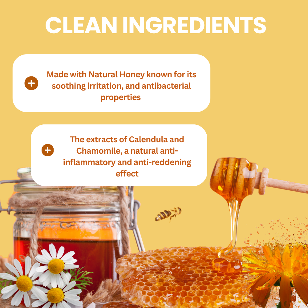 Kids Organic Gentle Wash with Calendula, Honey & Chamomile – Soothes Rashes & Inflamed Skin – 250ml