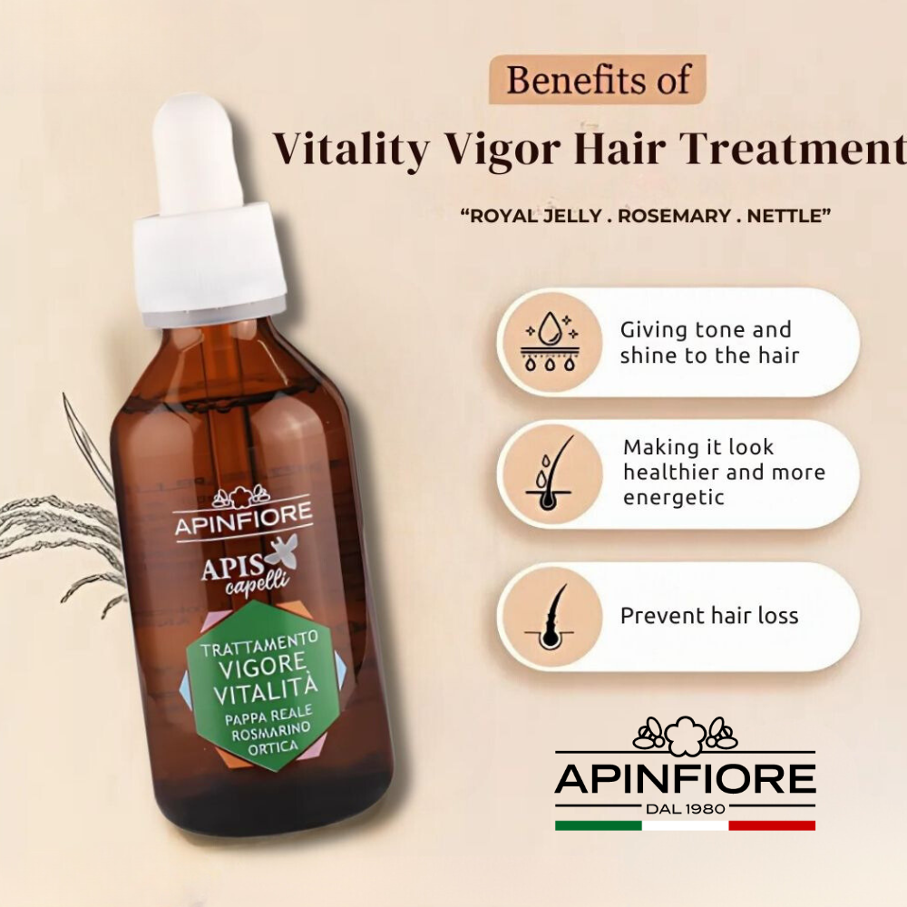 Royal Jelly Hair Treatment Serum – Strengthens & Revitalizes Hair & Scalp, Anti-Hair Loss with Rosemary & Propolis – 50ml