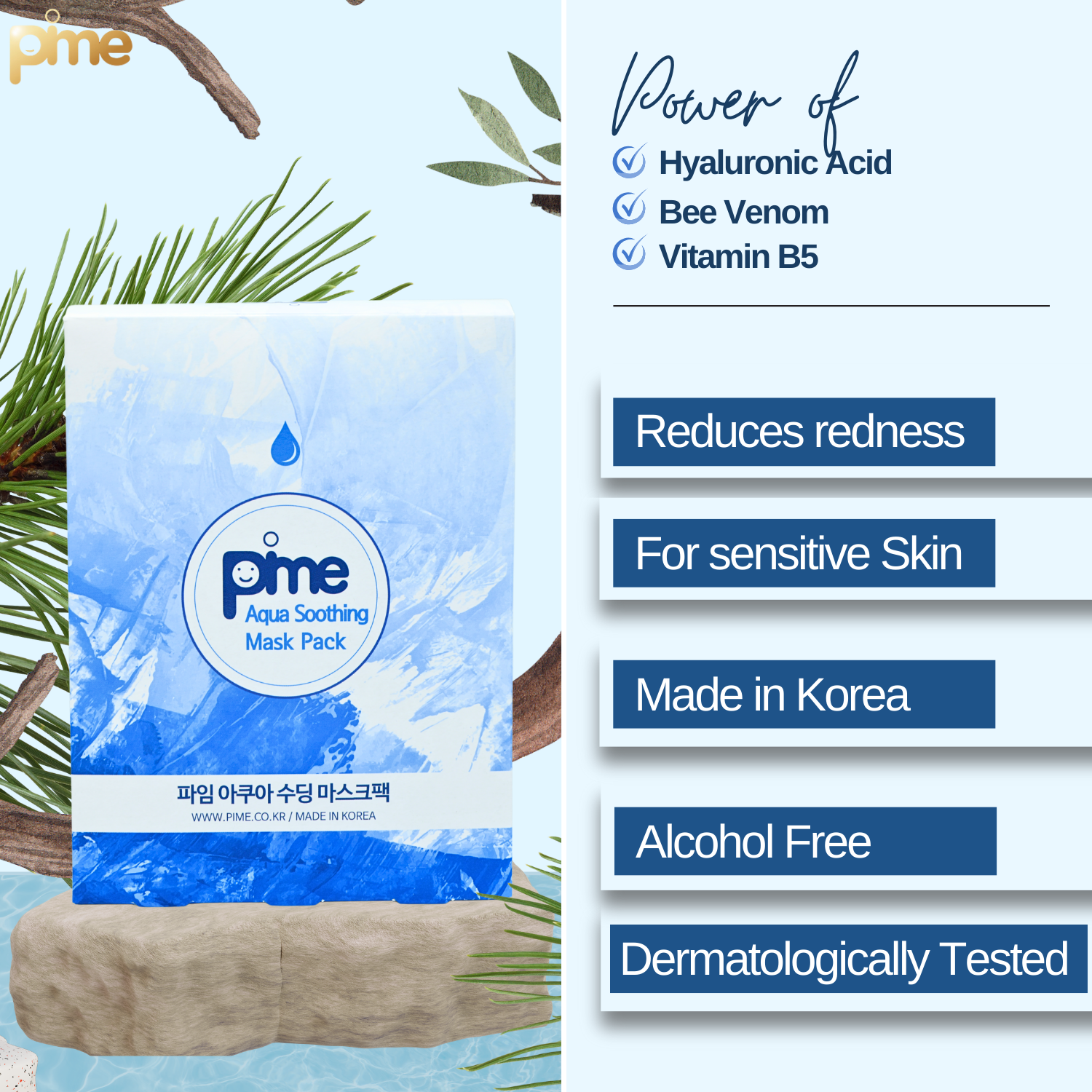 Panthenol + Bee Venom Soothing Mask – 10x23ml Hydrating, Calming, Reduces Redness & Anti-Aging