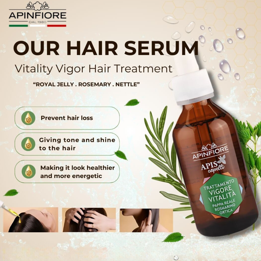 Royal Jelly Hair Treatment Serum – Strengthens & Revitalizes Hair & Scalp, Anti-Hair Loss with Rosemary & Propolis – 50ml