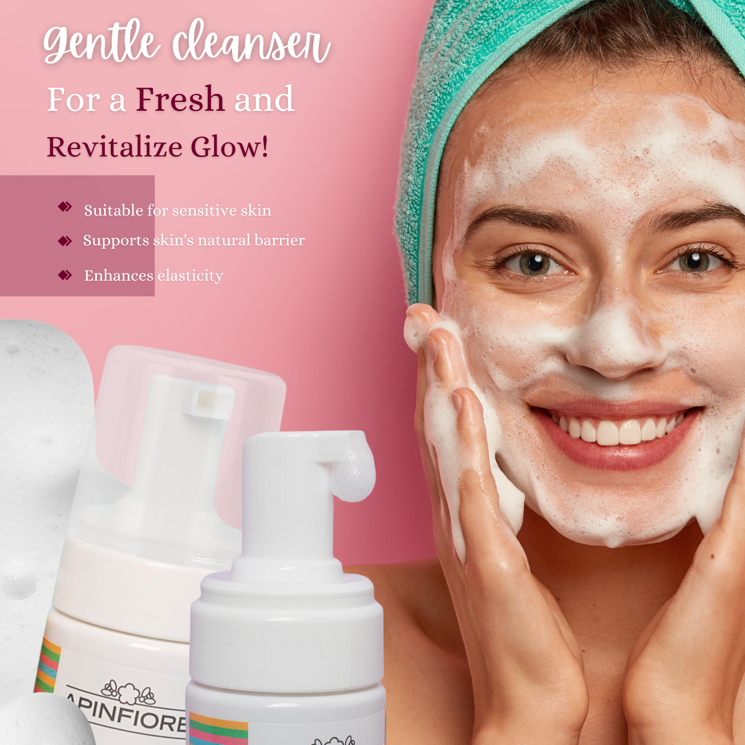 Gentle Cleansing Mousse for Face & Body – Honey, Propolis & Chamomile for Inflammatory & Acne-Prone Skin – 150ml