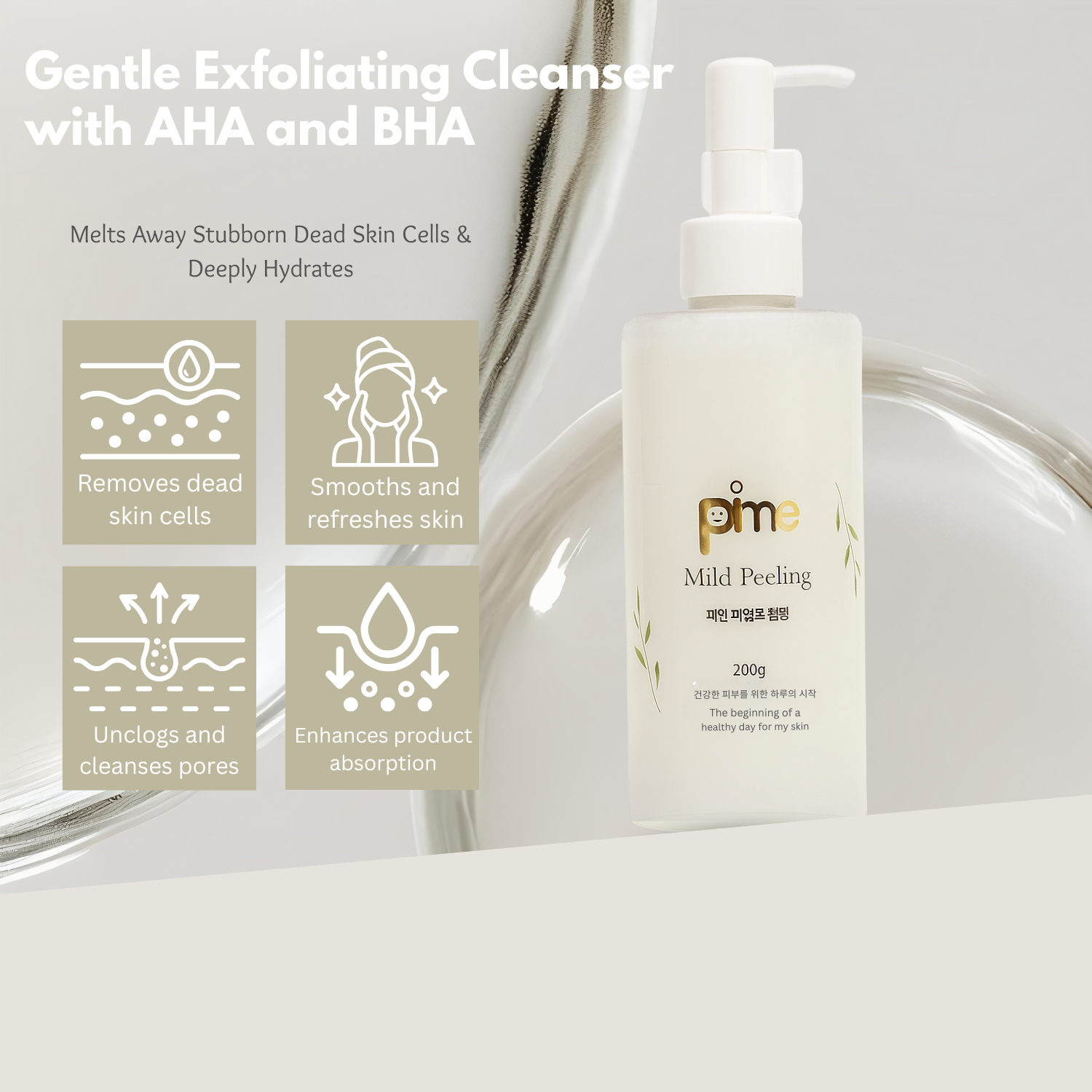 AHA & BHA Cleanser – Gentle Exfoliating Face & Body Wash, Unclogs Pores & Removes Dead Skin – 200g