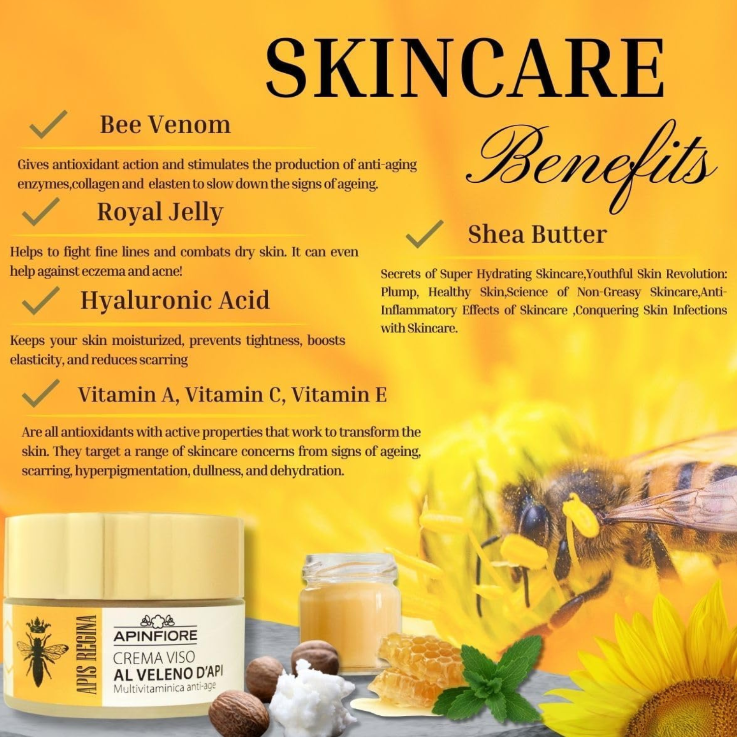 Advanced Anti-Aging Skincare Duo – Bee Venom Serum & Cream Set for Lifting, Firming, Wrinkles & Radiance