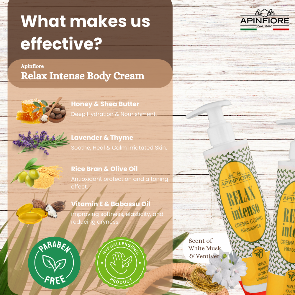 Body Cream Intense Relax – Organic Honey, Shea Butter, Lavender & Herbs – 250ml for Extra Relaxation