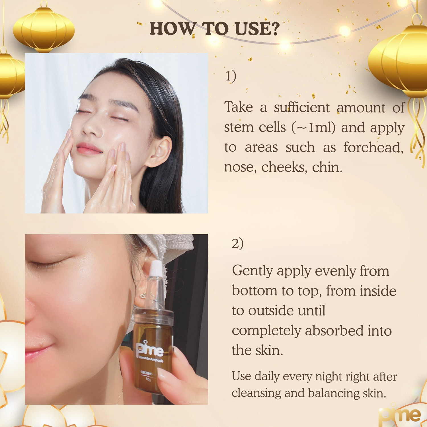 Anti-Aging Ampoule Serum – Skin Repair, Firms & Tightens, Deeply Hydrates & Boosts Elasticity – 10g x 5