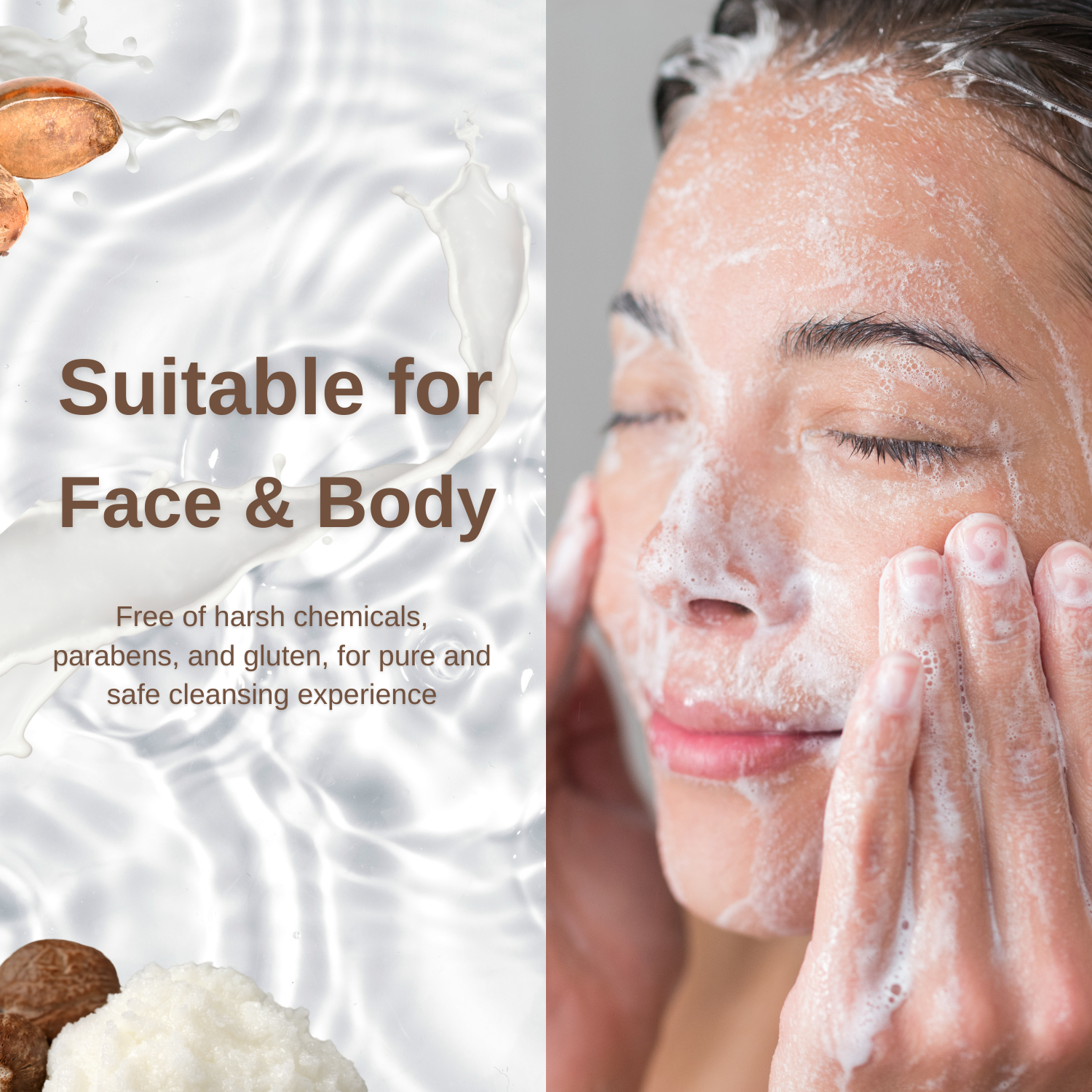 Organic Milk Soap Bars with Shea Butter & Grapeseed Oil – Handmade Moisturizing Cleanser for Face, Hands & Body – 3x100g