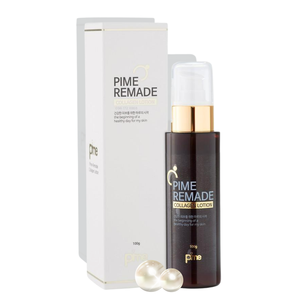 PIME Collagen Lotion – Infused with Hydrolyzed Marine Collagen & Hyaluronic Acid – Boosts Elasticity, Firms & Moisturizes Aging Skin – 100ml