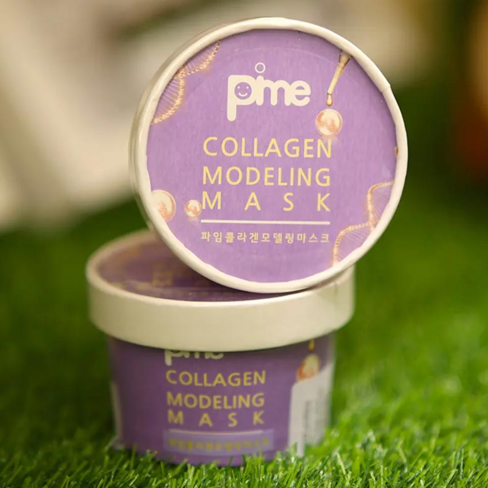 PIME Collagen Infused Modelling Mask – Brightening & Anti-Aging Korean Skincare – Hydrating & Firming Facial Treatment – 3 x 25g