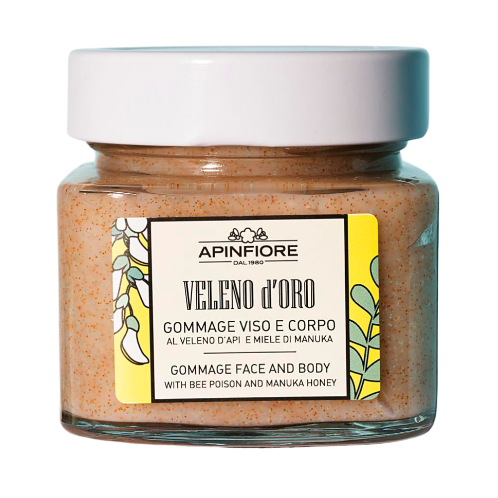 Facial & Body Scrub for Sensitive Skin – Gentle Beads Exfoliation with Bee Venom & Manuka Honey – 250ml