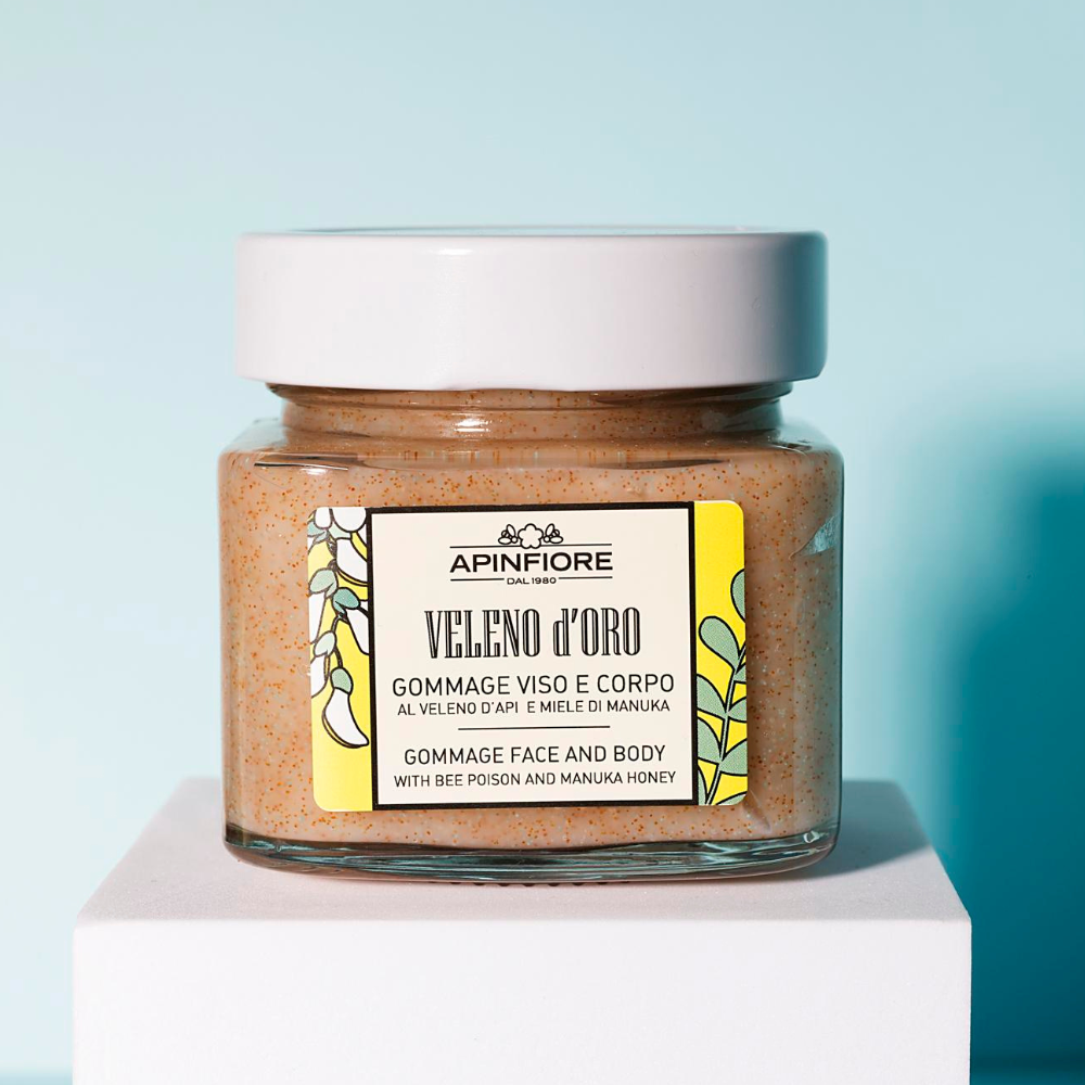 Facial & Body Scrub for Sensitive Skin – Gentle Beads Exfoliation with Bee Venom & Manuka Honey – 250ml