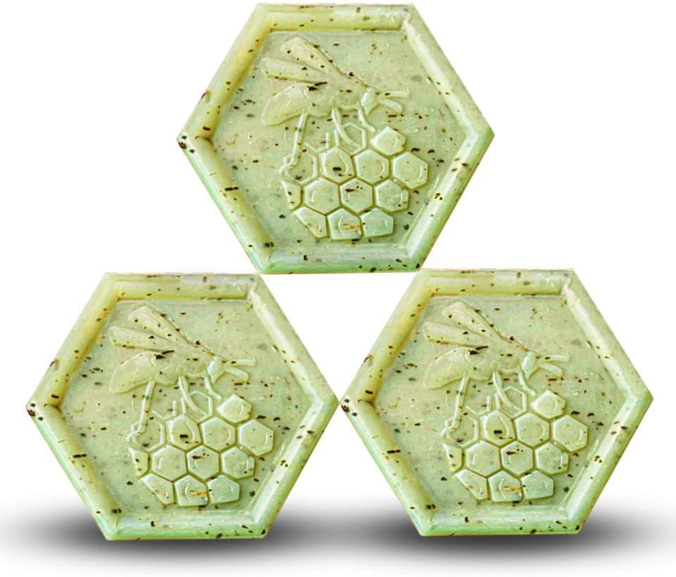 Organic Honey & Aloe Vera Soap – Moisturizing & Rejuvenating for Dry, Acne-Prone & Sensitive Skin – 3x100g