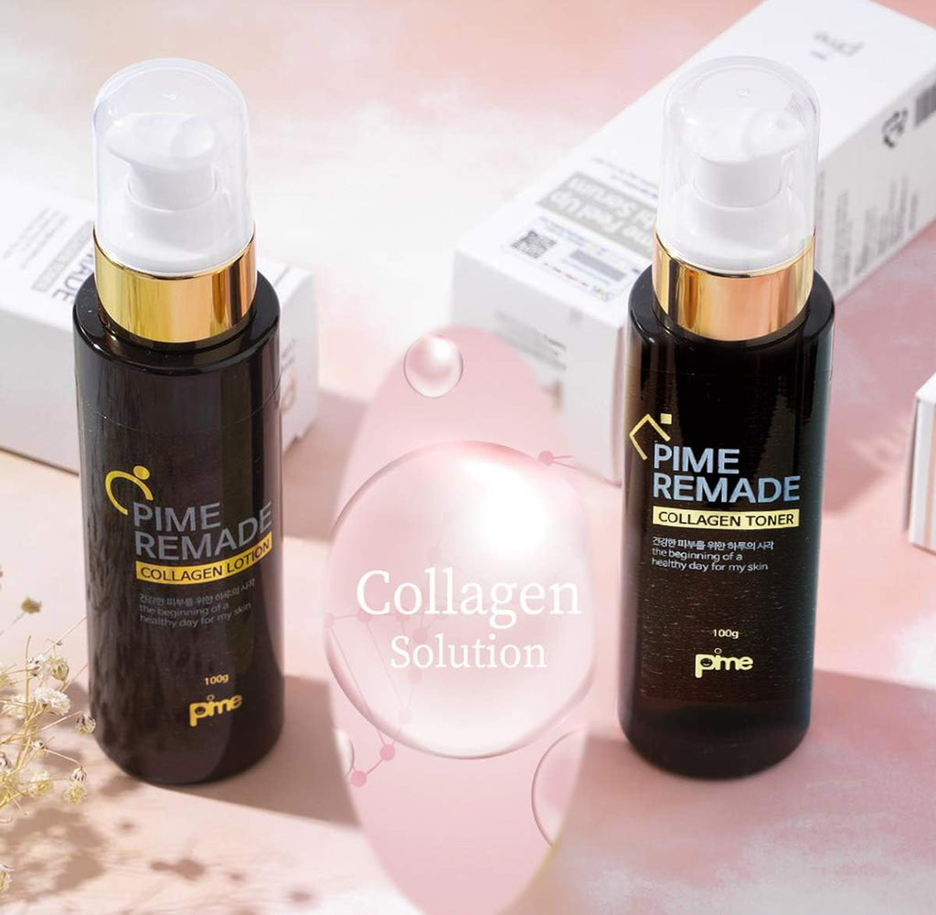 PIME Collagen Lotion – Infused with Hydrolyzed Marine Collagen & Hyaluronic Acid – Boosts Elasticity, Firms & Moisturizes Aging Skin – 100ml