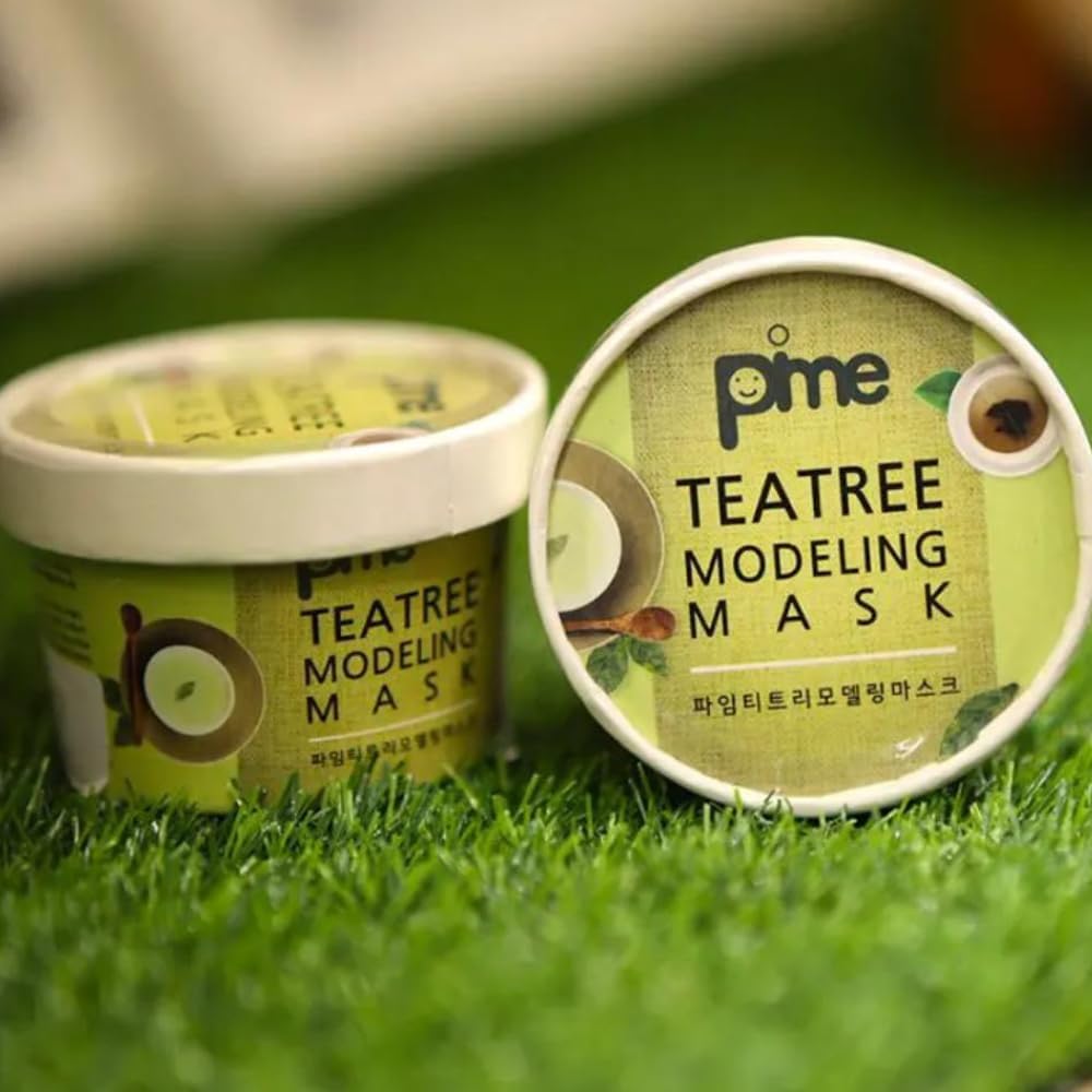 Pime Tea Tree Infused Collagen Mask – Calms Irritation, Fades Redness & Red Marks – Hydrating & Firming Korean Facial Treatment – Anti-Aging Benefits – 3 x 25g