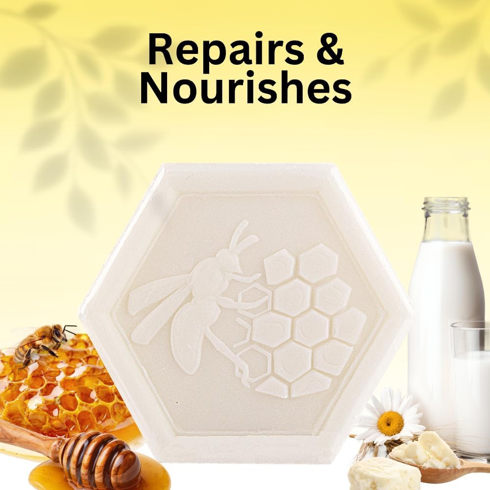 Organic Milk Soap Bars with Shea Butter & Grapeseed Oil – Handmade Moisturizing Cleanser for Face, Hands & Body – 3x100g