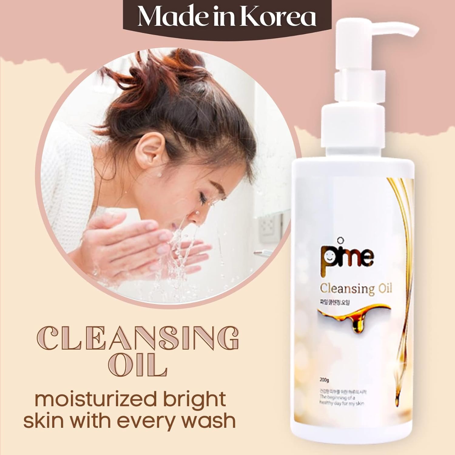 PIME Cleansing Oil – Gentle Korean Makeup Remover for All Skin Types – Residue-Free, Fragrance-Free, Non-Comedogenic 200ml