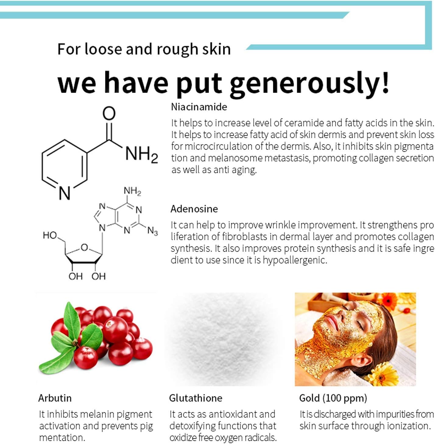 Niacinamide & Peptide Face Serum – 25K Gold Infusion, Anti-Aging, Firming & Brightening – 5ml x5