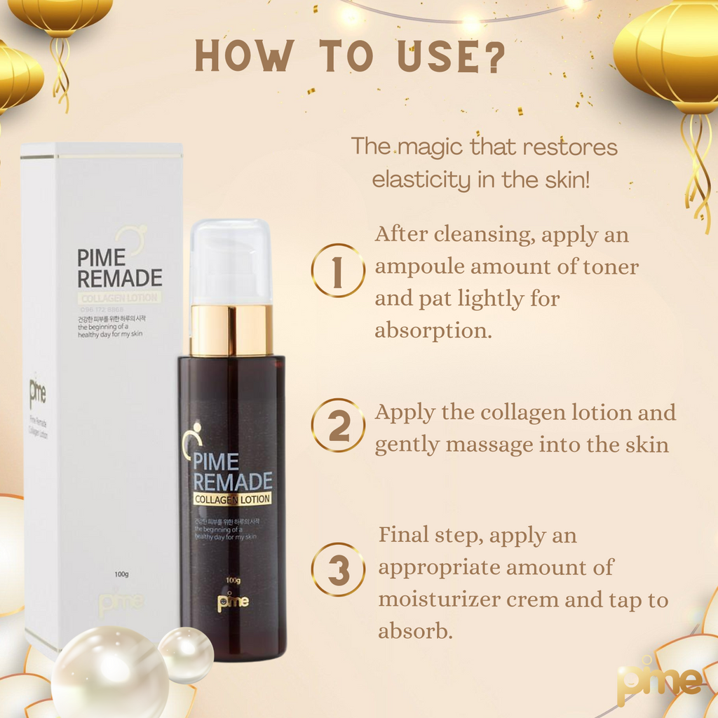 PIME Collagen Lotion – Infused with Hydrolyzed Marine Collagen & Hyaluronic Acid – Boosts Elasticity, Firms & Moisturizes Aging Skin – 100ml