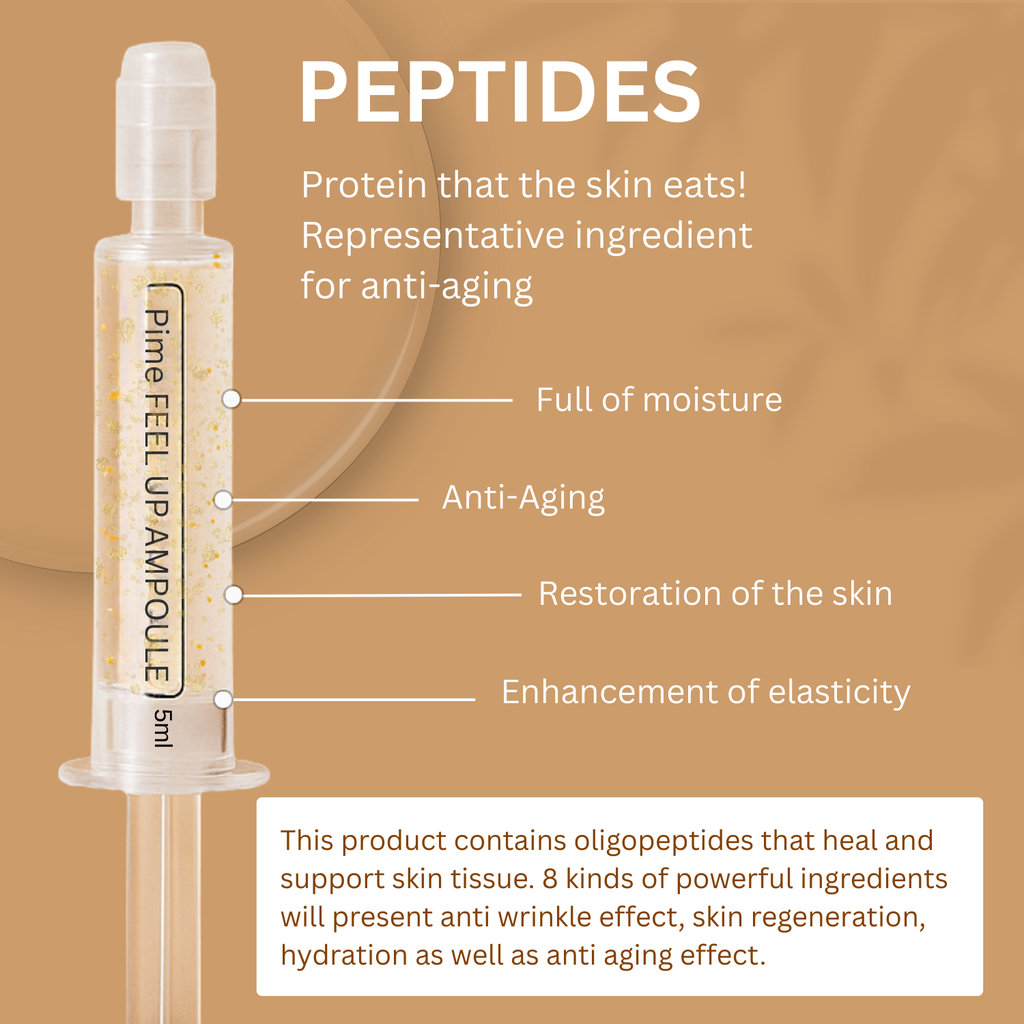 Anti-Aging Ampoule Serum – 24K Gold 5ml Trial Size, Firming & Wrinkle-Reducing Facial Booster with 8 Peptides